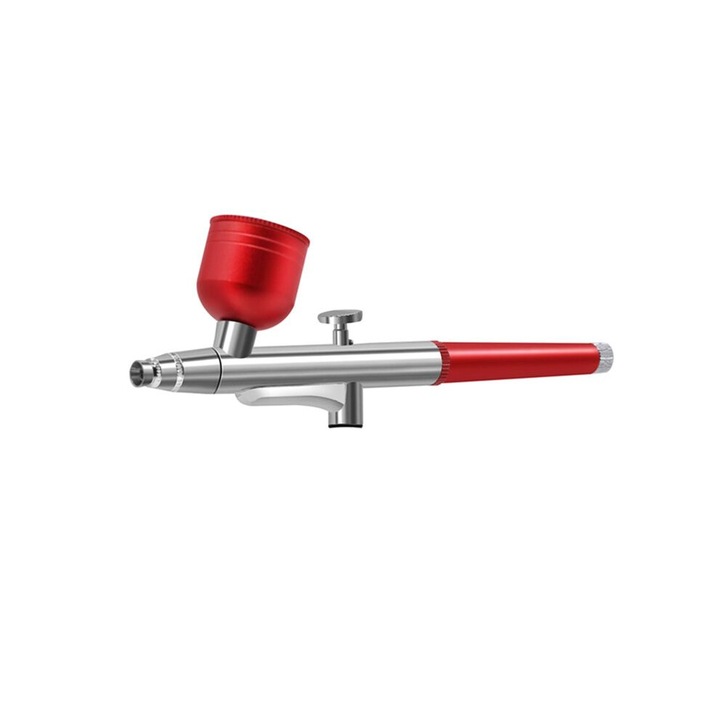Aerograf portabil, 0.3mm, rosu, metal, 1 set