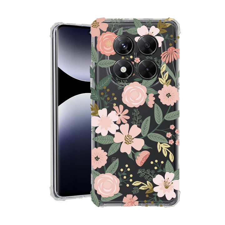 BestCase® Husa Anti Shock Compatibila cu Xiaomi Redmi Note 14 Pro 5G / Note 14 Pro Plus, Floral - Lotus Pattern, 1938410 AS 2068