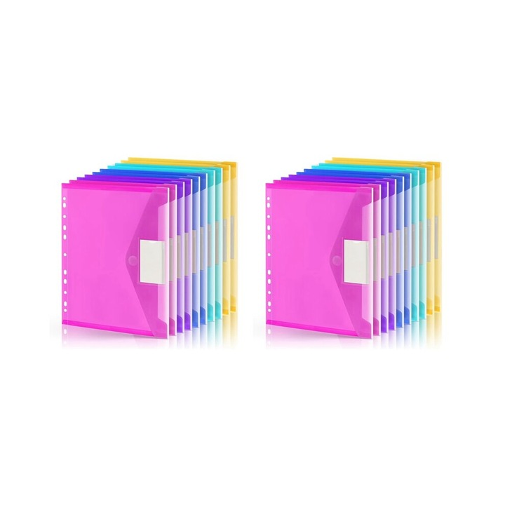 Dosare plastic, set 20 buc, multicolor, 31x24cm, 11 gauri