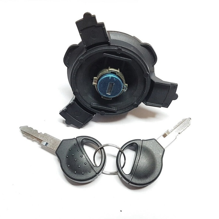 Üzemanyagtartály sapka zár (lakat) Peugeot 206/207/C2 modellekhez, kód: 1508H2/1508C0/1508K2, ABS-ből és fémből, 2 kulccsal, fekete, 1 szett