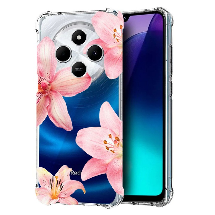 BestCase® Husa Anti Shock Compatibila cu Xiaomi Redmi 14C / Redmi A4 / Poco C75, Floral - Floral - Elegant Pink Lotus, 1913374 AS 2070