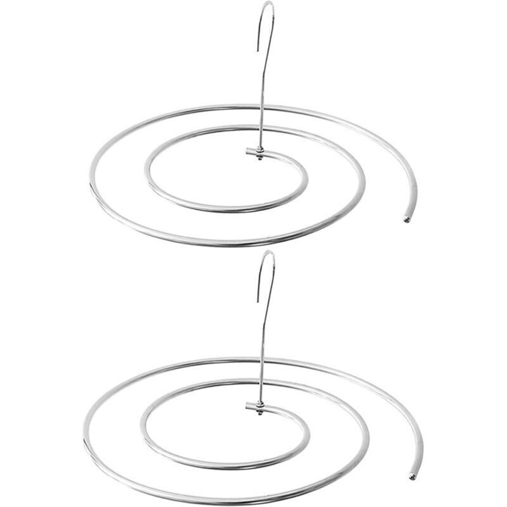 2 db spirális ruhaszárító szett, rozsdamentes acél, 190x48cm, összecsukható