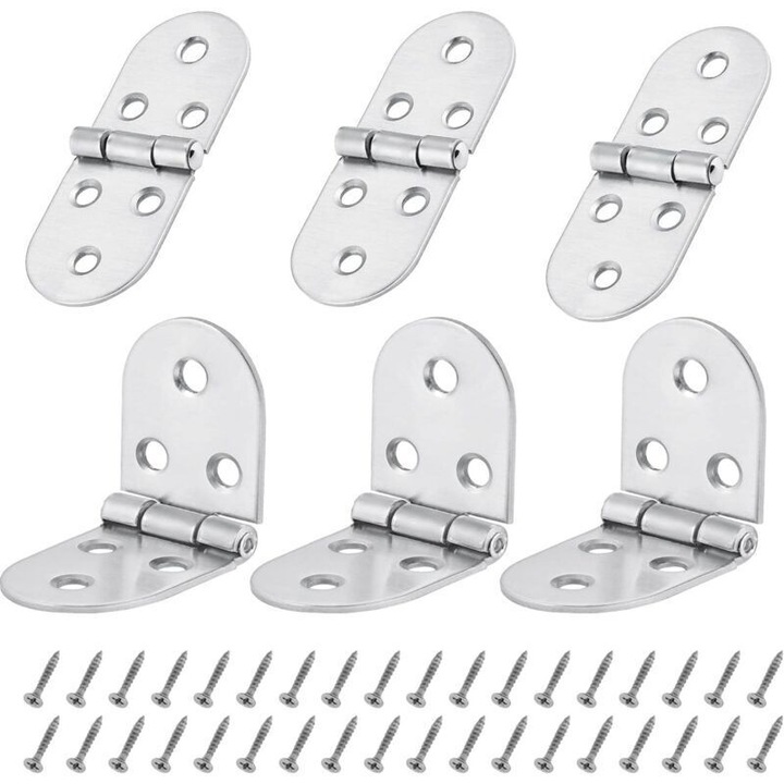 Set 6 balamale pliabile 270 grade inox rezistent 50x50mm