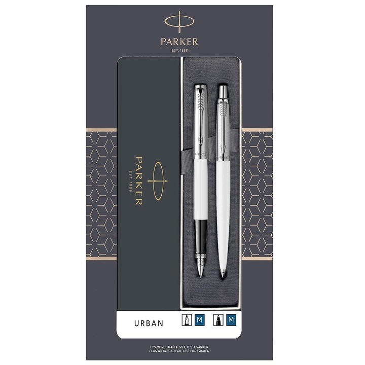 Set cadou stilou si pix Parker Jotter alb