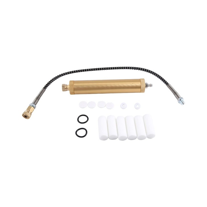 Separator apa-ulei pentru compresor Q35-3, filtru despartitor cu element deshidratant, presiune 50MPa, conexiuni rapide 8 mm, auriu, 1 x kit