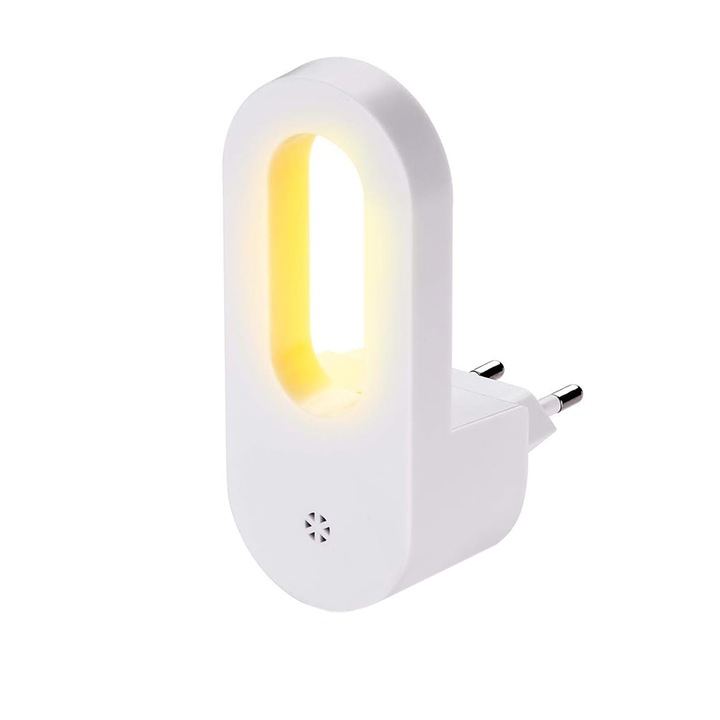 NEXTLY éjjeli lámpa fényérzékelővel, automata LED világítás sötétben, meleg fény, alacsony energiafogyasztás, 10.5x4.5cm, fehér