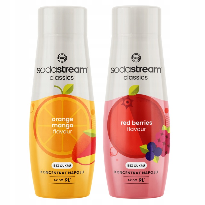 Set de 2 siropuri concentrate Sodastream Portocale-Mango + Fructe de padure