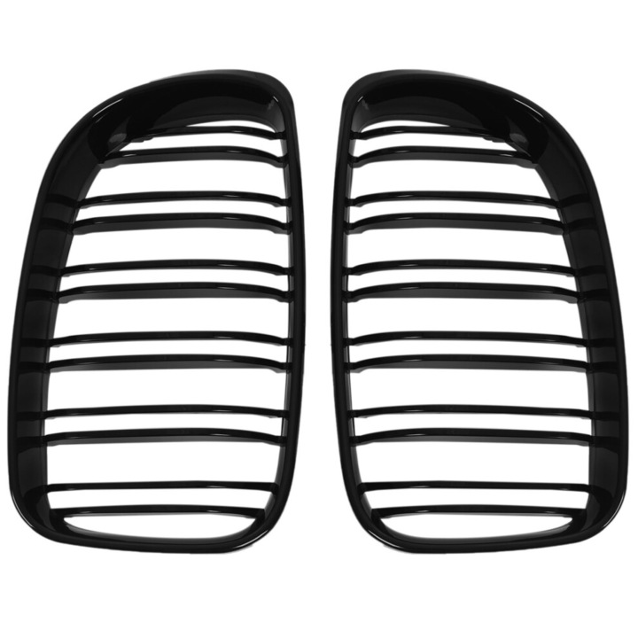 Grila fata neagra lucioasa dubla ABS set 30x17x4cm