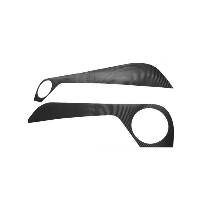 Set 2 folii protectie usa auto, negru fibra carbon, 2015-2024, Mustang