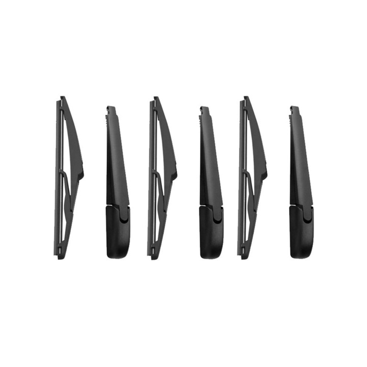 Set 3 lame si brate stergatoare spate 85242-42040, compatibile cu Toyota RAV4 2013-2017, cauciuc sintetic toate anotimpurile, insertie metalica, 250 mm, negru