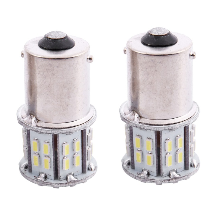 Izzó autó/jelző 1156 BA15S P21W, 50 SMD LED, 12V, fehér, 2 db
