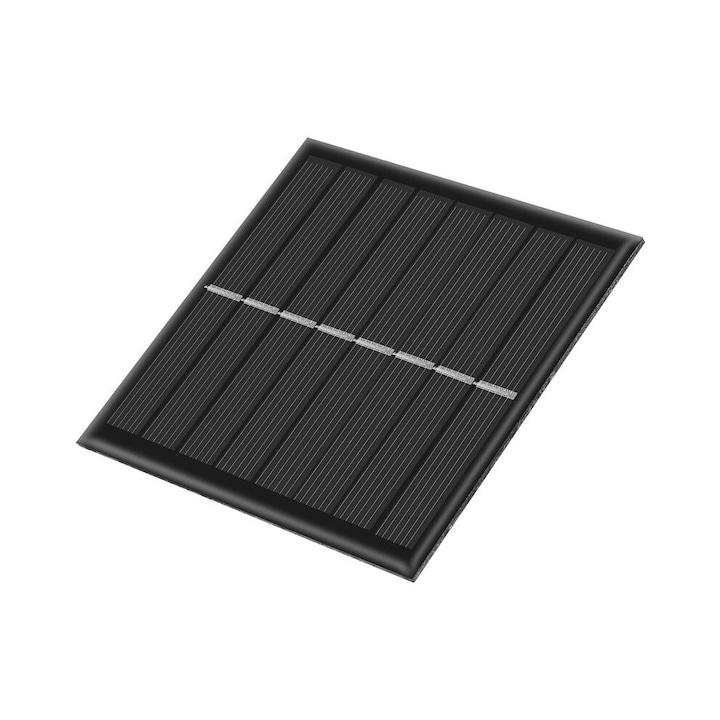 Incarcator solar pentru baterii AA 1W 4V, siliciu policristalin, cu baza pentru 2 x AA, Negru, 90x90x3 mm