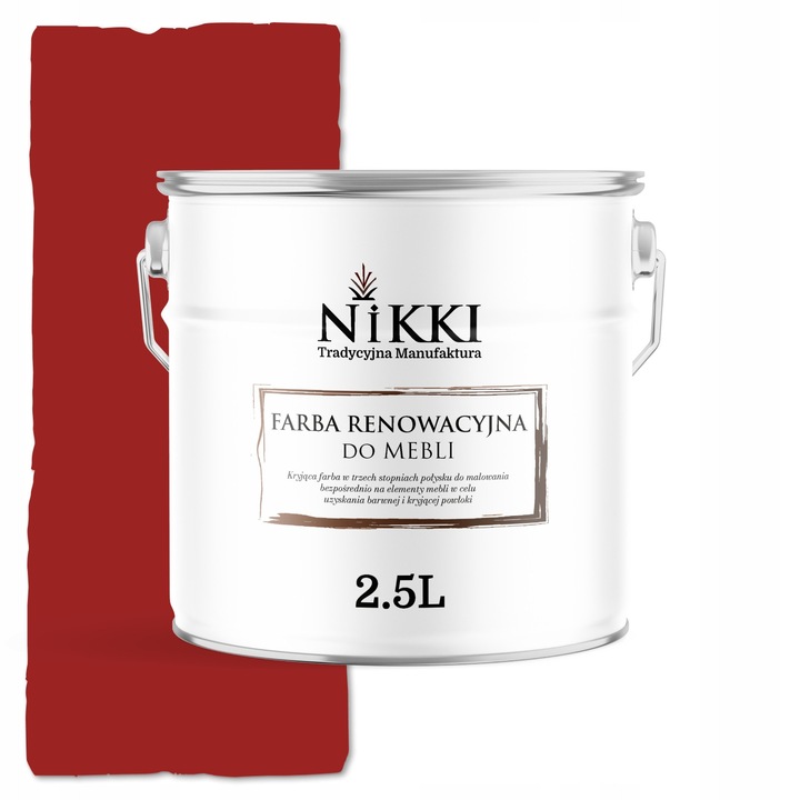 NIKKI felújító festék bútorokhoz, félmatt, mosószer- és karcálló, magas tapadás, RAL3001 jelzőpiros, 2,5L