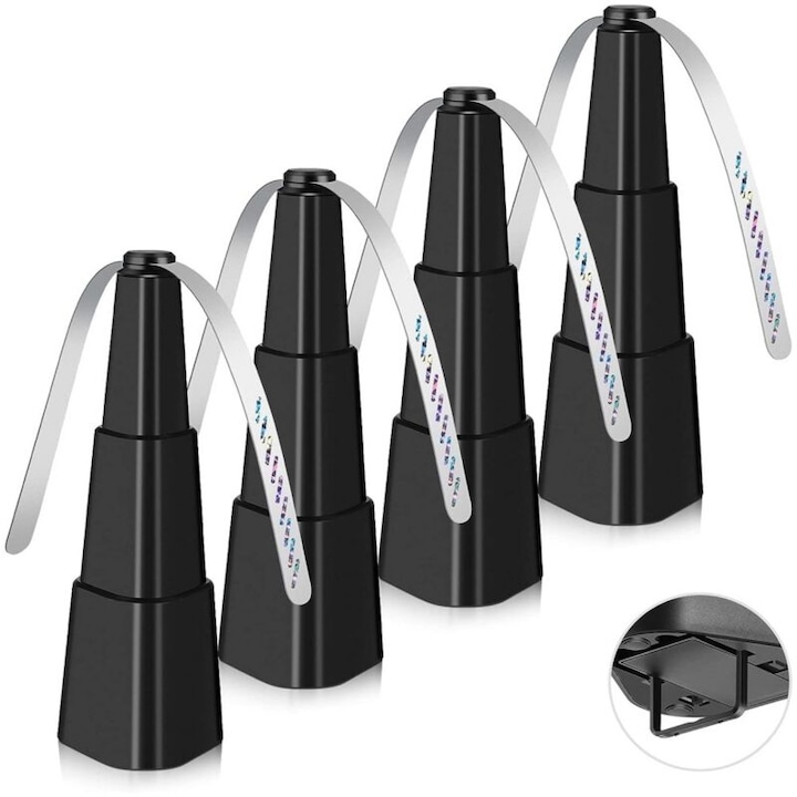 Ventilator anti-insecte / anti-muste fara substante chimice, lame flexibile 40 cm, portabil, alimentare 2 x AA, negru, 4 bucati