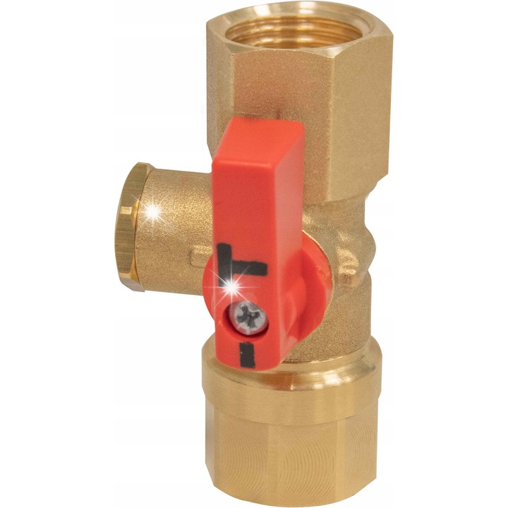 Afriso AMC 2-utas nyomásmérő csap, sárgaréz, 1/2x1/2 hüvelyk, PN25, 0-120°C, DN7