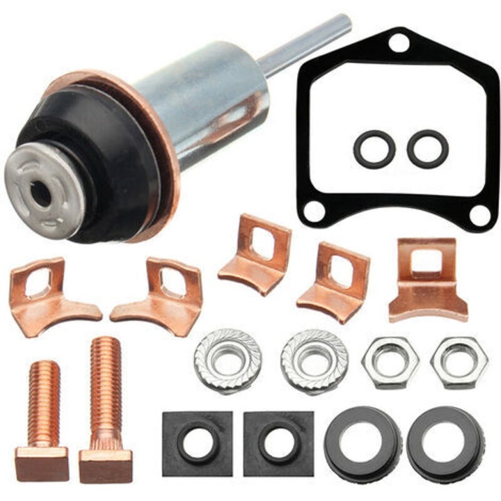 Kit reparare electromagnet demaror 028000-3601, kit solenoid, compatibil Toyota/Mazda, cu contacte din cupru, garnituri si suruburi incluse, Multicolor, 1 set