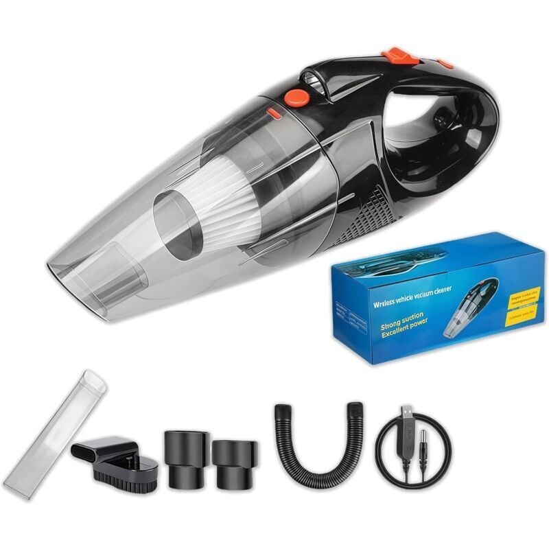 Aspirator portabil fara fir, 42000 RPM, 5000 Pa, LED, compact