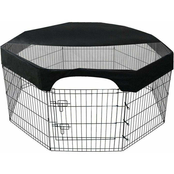 Plasa de gard octogonala pentru animale de companie Tigrezy cu 24 de panouri, husa impermeabila pentru umbrire