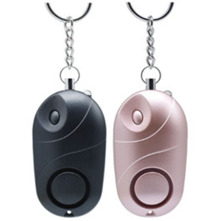 Alarma personala portabila, 130 dB, LED, roz-negru