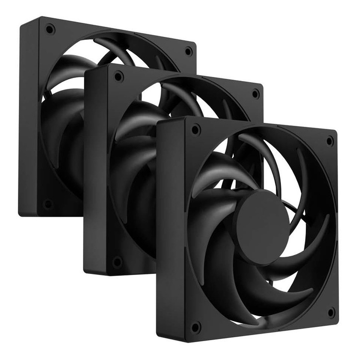 Set 3 ventilatoare Fury Sai S12, pwm, negru