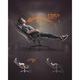 SONGMICS Scaun gaming ergonomic cu suport picioare, reglabil pe inaltime, spatar rabatabil 90-135°, material textil tip bumbac/in, 70x70x129 cm, gri