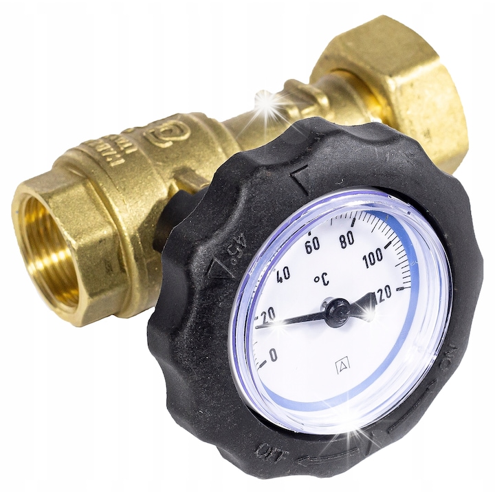 Afriso elzáró csap hőmérővel 1x0.75 inch 92x95mm