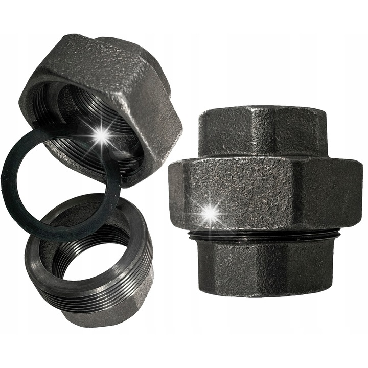 Racord dublu Agaflex 2 inch negru fonta ductila DN50