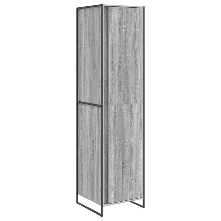 Dressing cu usa vidaXL, Stejar fumuriu 50 x 50 x 200 cm Lemn compozit