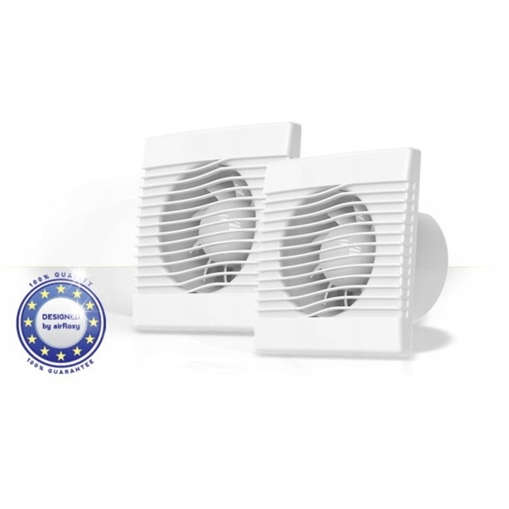 AirRoxy pRim 100mm fehér fürdőszobai ventilátor lánccal és kábellel 230V 15W