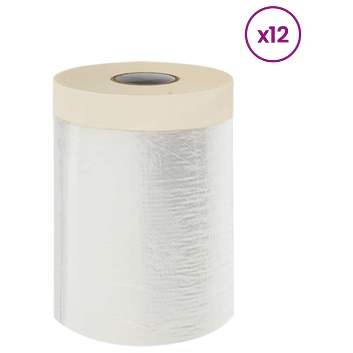 Прахосмукачна кърпа с лепило 12 pcs, vidaXL, Прозрачен 30 x 3300 см HDPE