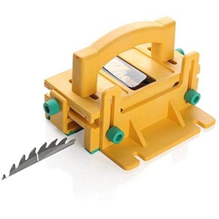 Maner de siguranta push stick pentru ferastrau circular si banda, reglabil, material antiderapant, taieturi pana la 6.35 mm, galben, 1 buc