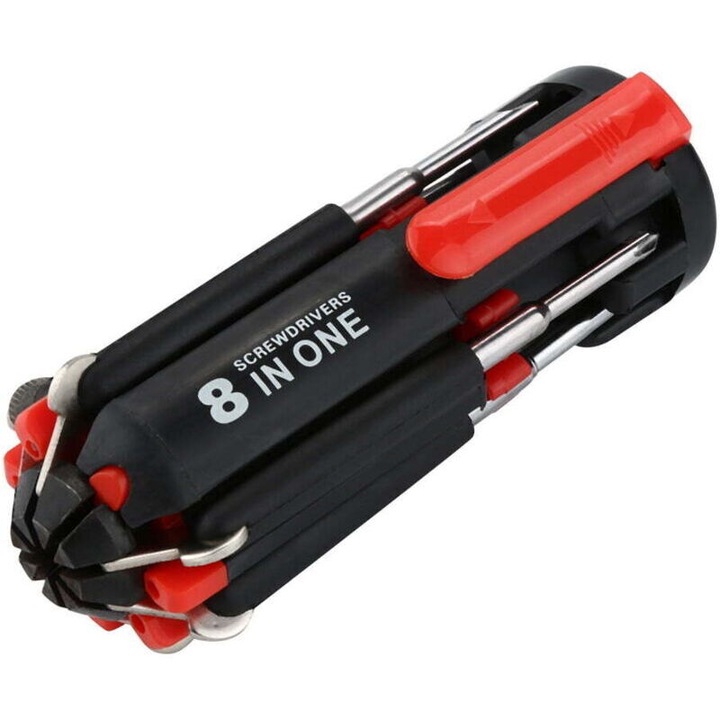 Set surubelnita portabila 8in1 cu 6 becuri LED, compacta, 21x4cm