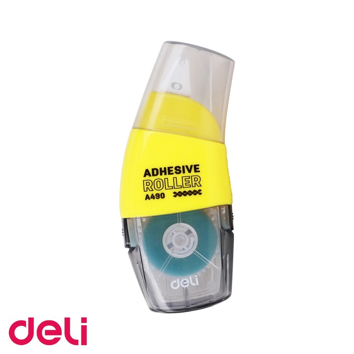 Roller adeziv permanent Deli, 6mm x 8m, aplicare rapida si precisa, pentru birou si acasa