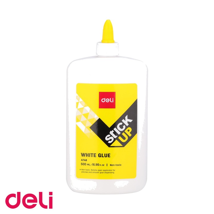 Aracet Deli 500ml, adeziv universal alb fara solventi, tub plastic cu varf subtire, pentru aplicatii creative