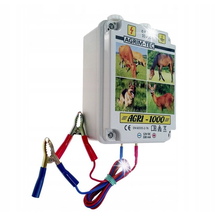 Elektromos kerítés, Agri AGRI-1000 0,8J, fehér, 12Vx230V