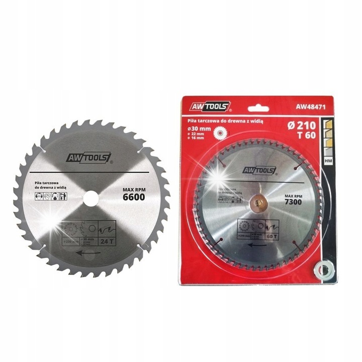 Fierastrau circular AW-Tools 350x30x22x16mm 24 dinti tungsten