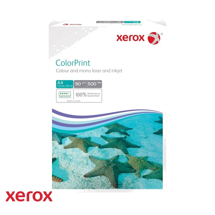 Carton copiator Xerox Colorprint A4, 90 g/mp, alb intens, 500 coli/top, compatibil laser, inkjet si copiatoare