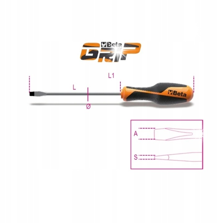Плоска отвертка Beta Betagrip 10x200mm
