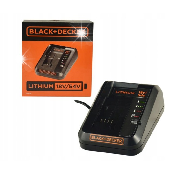 Black+Decker 54V/18V kettős feszültségű gyorstöltő Li-Ion 2A