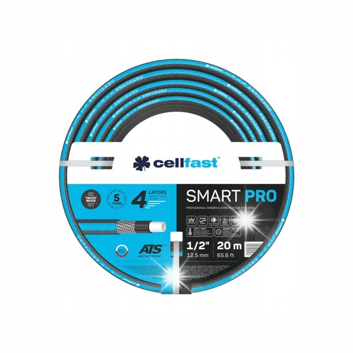 Cellfast Smart Pro kerti tömlő 4 rétegű ATS 1/2" 20m kék