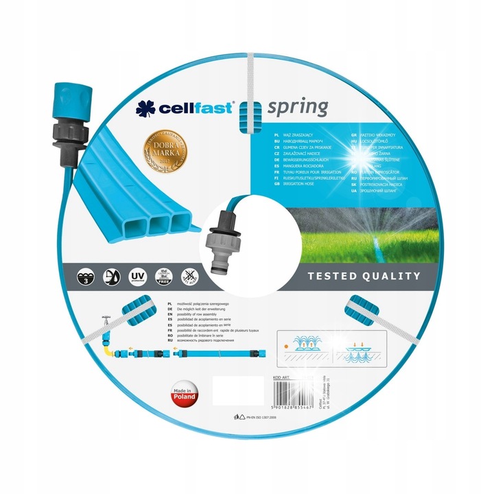 Маркуч за напояване Cellfast Spring 15м 1/2 инча триканален