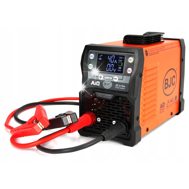 Aparat de Sudura Invertor + Redresor + Pornire Acumulator 3in1 BJC AiO 200A, 12V/24V, 50-500Ah, Display LCD, VRD, Racire Activa, 14x30x20cm