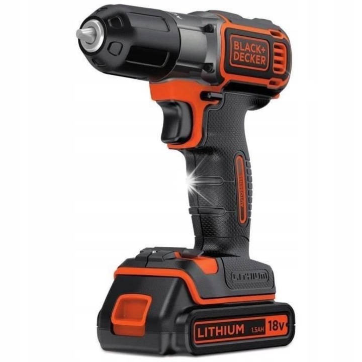 Bormasina Black+Decker BDCDD186B-QW 18V 2 viteze 25mm lemn 10mm metal 2 acumulatori