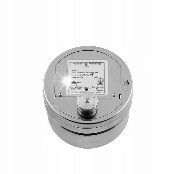 Regulator tiraj Darco rotund crom-nichel 150mm ajustabil