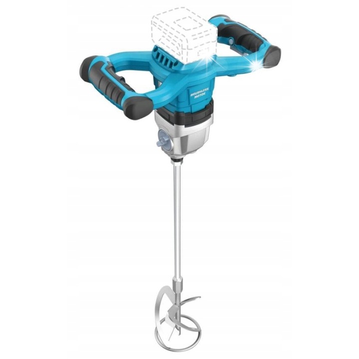 Dedra DED7154 szénkefe nélküli elektromos keverő, 18V, 2 sebesség, M14, fekete