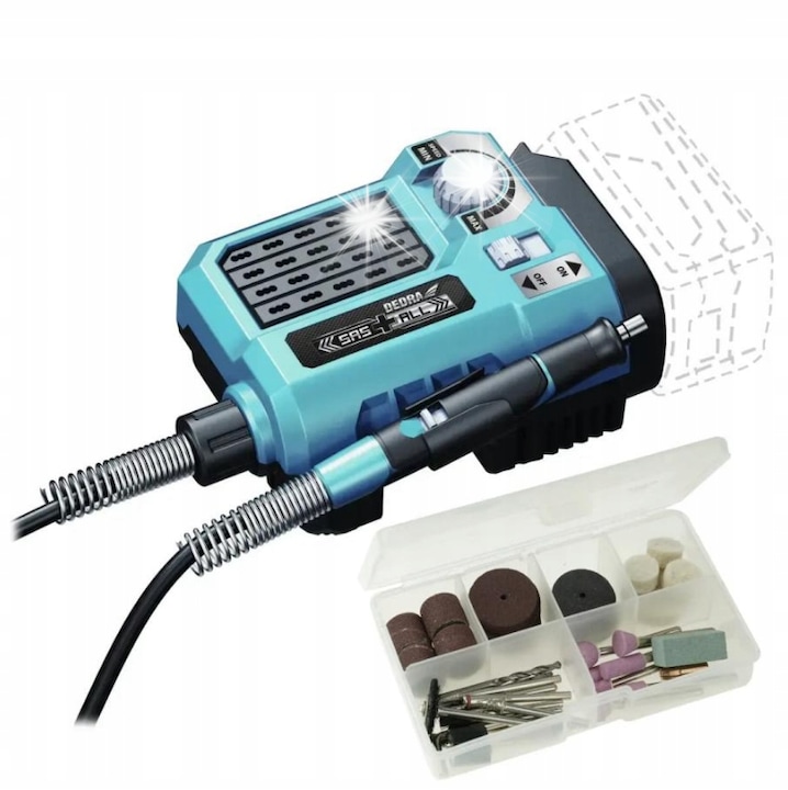 Mini polizor Dedra DED6903 18V reglabil 5000-33000rpm set 40 accesorii