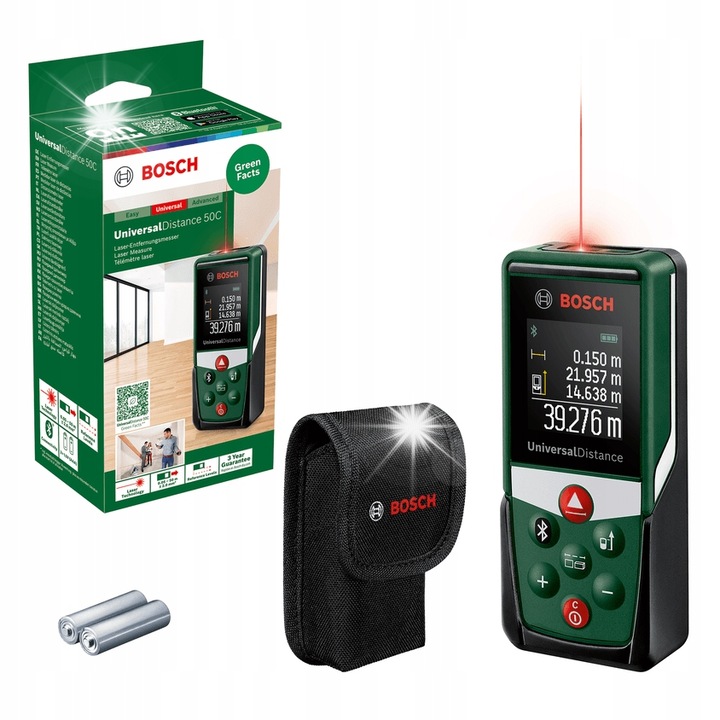 Dalmiera laser Bosch UniversalDistance 50C, precizie 50m, Bluetooth, 12x5x3cm