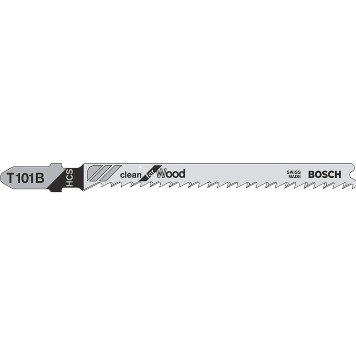 Комплект 25 ножовки за прободен трион Bosch T101B, HCS, 100мм, за меко дърво, многоцветен