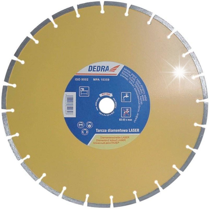 Dedra H1161-50 lézerhegesztett szegmentált gyémánttárcsa 500x25,4mm aszfaltbetonhoz