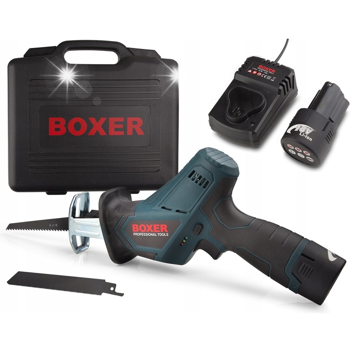 Fierastrau sabie Boxer, 18V, 12mm, set cu 2 acumulatori, incarcator, valiza transport